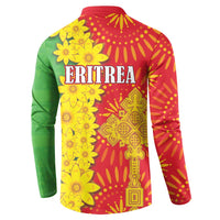 Eritrea Enkutatash Dashiki Button Sweatshirt With Folk Pattern - Wonder Print Shop