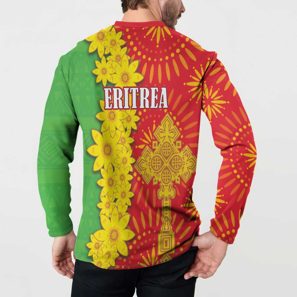 Eritrea Enkutatash Dashiki Button Sweatshirt With Folk Pattern - Wonder Print Shop