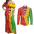 Eritrea Enkutatash Dashiki Couples Matching Off Shoulder Maxi Dress and Long Sleeve Button Shirt With Folk Pattern - Wonder Print Shop
