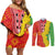 Eritrea Enkutatash Dashiki Couples Matching Off Shoulder Short Dress and Long Sleeve Button Shirt With Folk Pattern - Wonder Print Shop