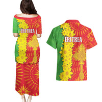 Eritrea Enkutatash Dashiki Couples Matching Puletasi and Hawaiian Shirt With Folk Pattern - Wonder Print Shop