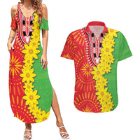 Eritrea Enkutatash Dashiki Couples Matching Summer Maxi Dress and Hawaiian Shirt With Folk Pattern - Wonder Print Shop