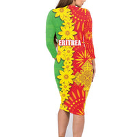 Eritrea Enkutatash Dashiki Family Matching Long Sleeve Bodycon Dress and Hawaiian Shirt With Folk Pattern - Wonder Print Shop