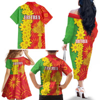 Eritrea Enkutatash Dashiki Family Matching Off The Shoulder Long Sleeve Dress and Hawaiian Shirt With Folk Pattern - Wonder Print Shop