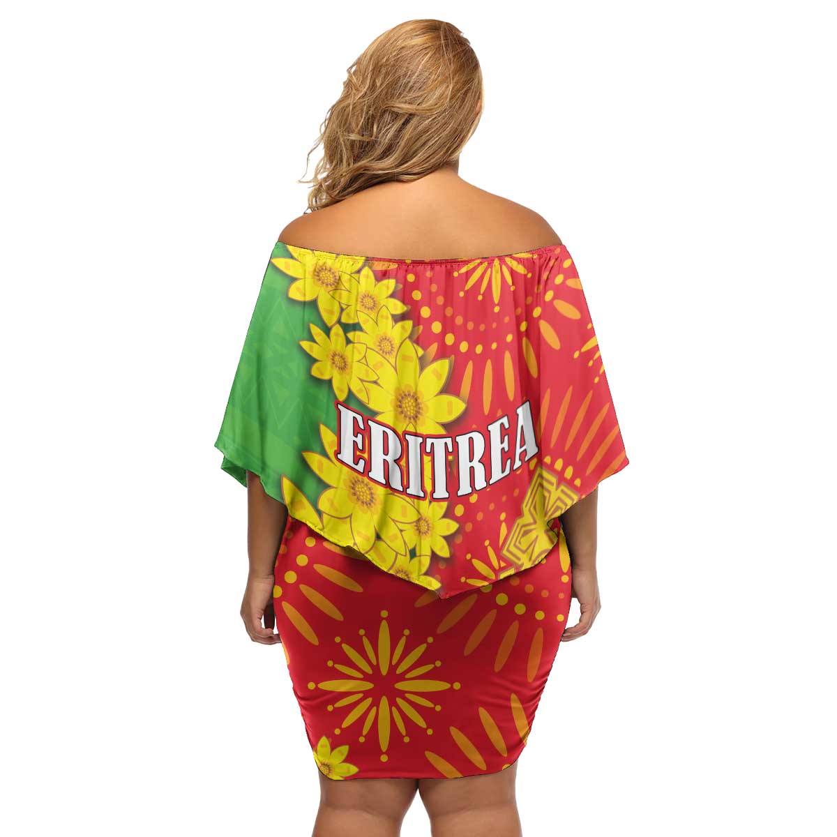 Eritrea Enkutatash Dashiki Family Matching Off Shoulder Short Dress and Hawaiian Shirt With Folk Pattern - Wonder Print Shop