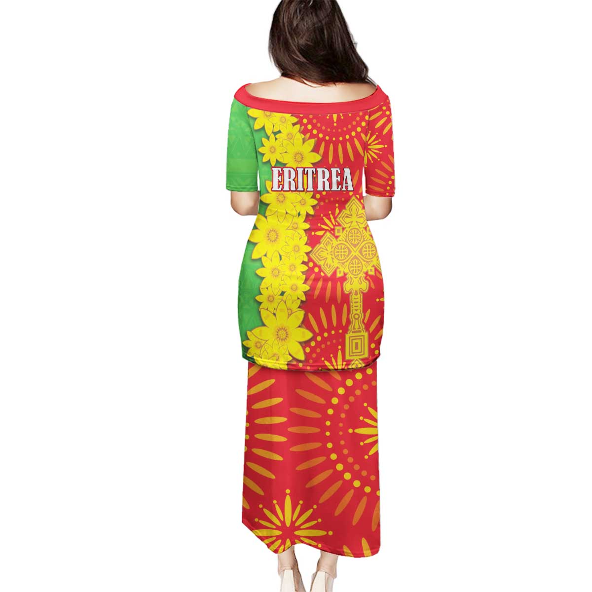 Eritrea Enkutatash Dashiki Family Matching Puletasi and Hawaiian Shirt With Folk Pattern - Wonder Print Shop