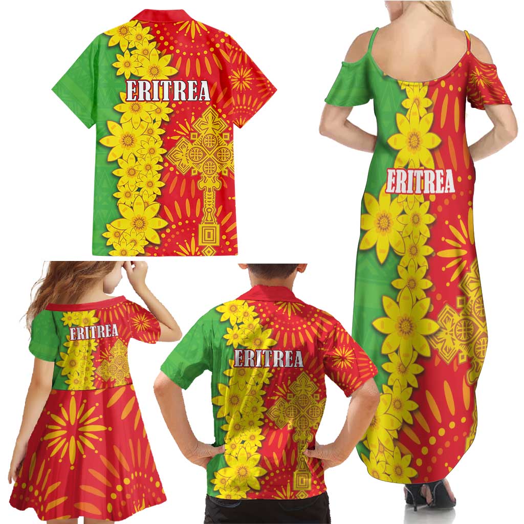 Eritrea Enkutatash Dashiki Family Matching Summer Maxi Dress and Hawaiian Shirt With Folk Pattern - Wonder Print Shop