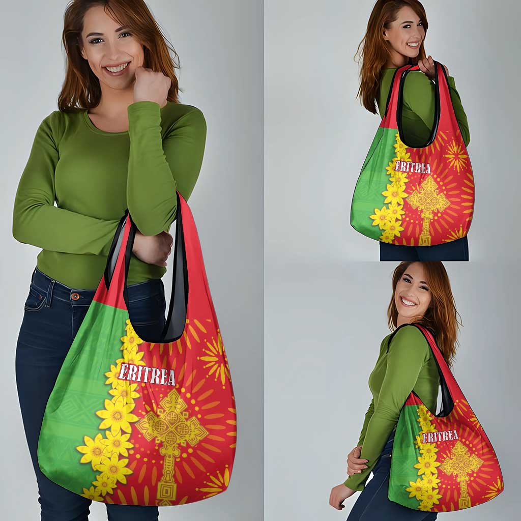 Eritrea Enkutatash Dashiki Grocery Bag With Folk Pattern