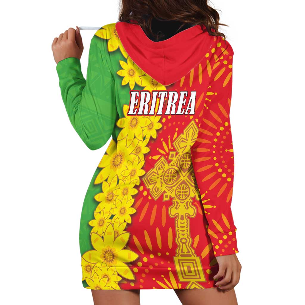 Eritrea Enkutatash Dashiki Hoodie Dress With Folk Pattern - Wonder Print Shop