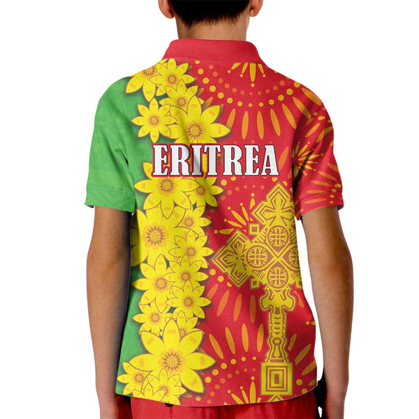 Happy Enkutatash Eritrea Personalized Kid Polo Shirt Beautiful Afro Girl Adey Abeba Flower LT9 main image 1