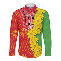 Eritrea Enkutatash Dashiki Long Sleeve Button Shirt With Folk Pattern - Wonder Print Shop