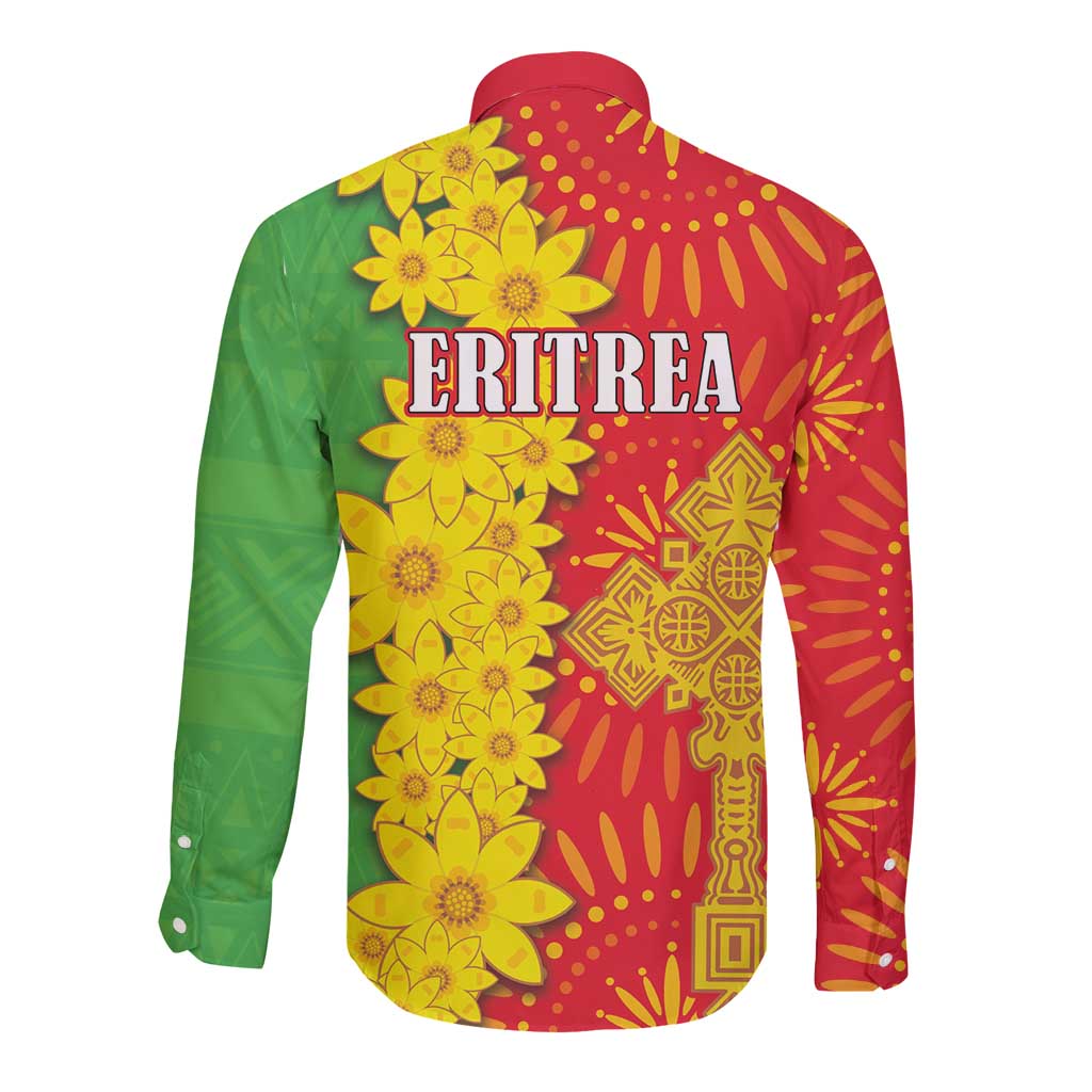 Eritrea Enkutatash Dashiki Long Sleeve Button Shirt With Folk Pattern - Wonder Print Shop
