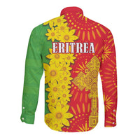 Eritrea Enkutatash Dashiki Long Sleeve Button Shirt With Folk Pattern - Wonder Print Shop
