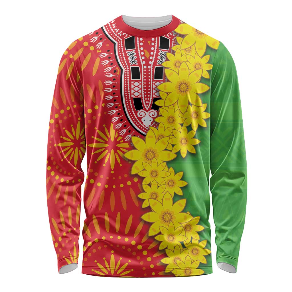 Eritrea Enkutatash Dashiki Long Sleeve Shirt With Folk Pattern - Wonder Print Shop