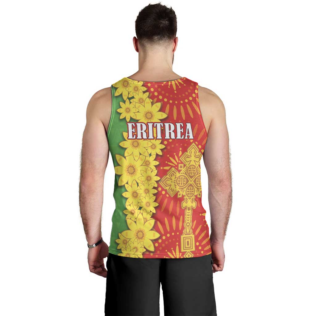 Eritrea Enkutatash Dashiki Men Tank Top With Folk Pattern - Wonder Print Shop