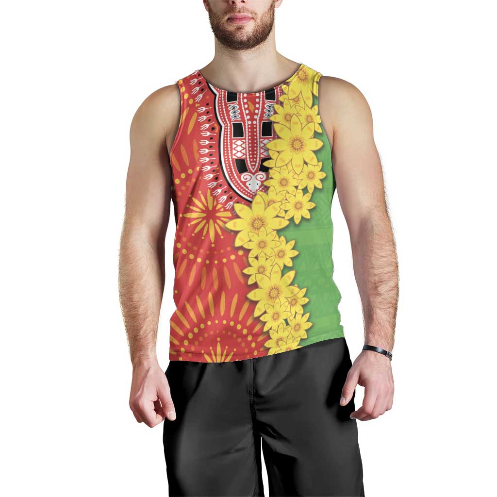 Eritrea Enkutatash Dashiki Men Tank Top With Folk Pattern - Wonder Print Shop