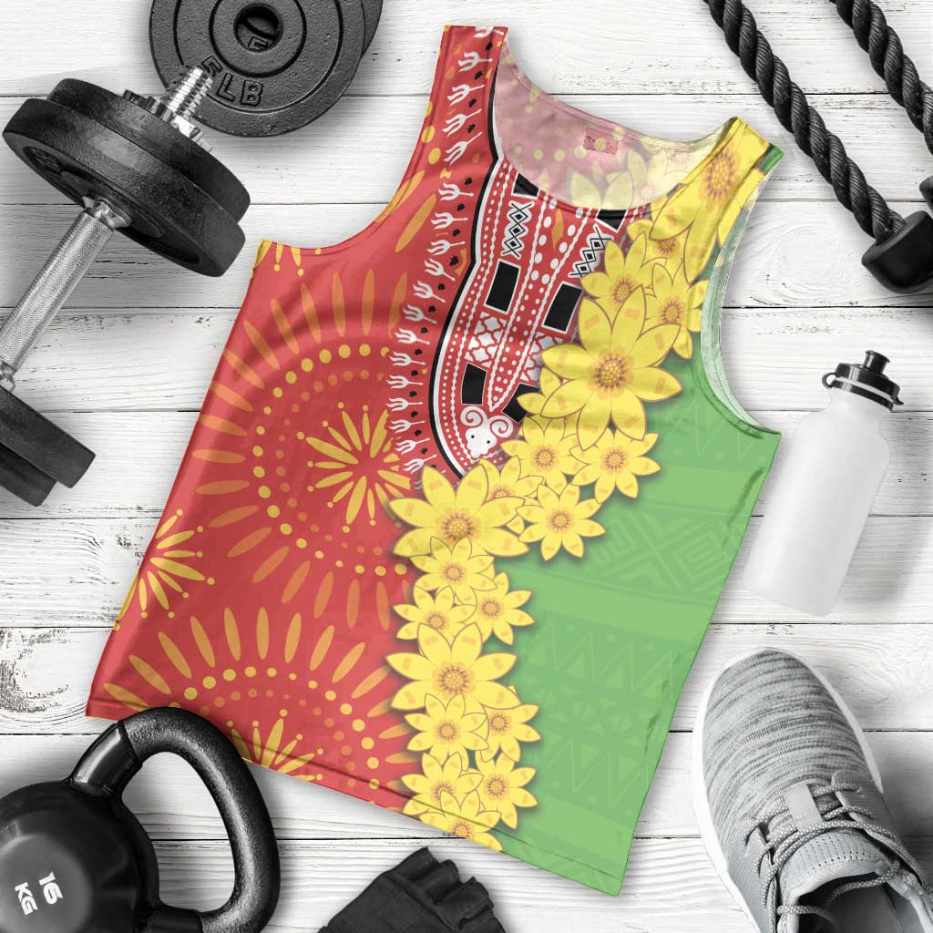 Eritrea Enkutatash Dashiki Men Tank Top With Folk Pattern - Wonder Print Shop
