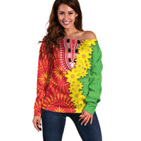 Eritrea Enkutatash Dashiki Off Shoulder Sweater With Folk Pattern - Wonder Print Shop