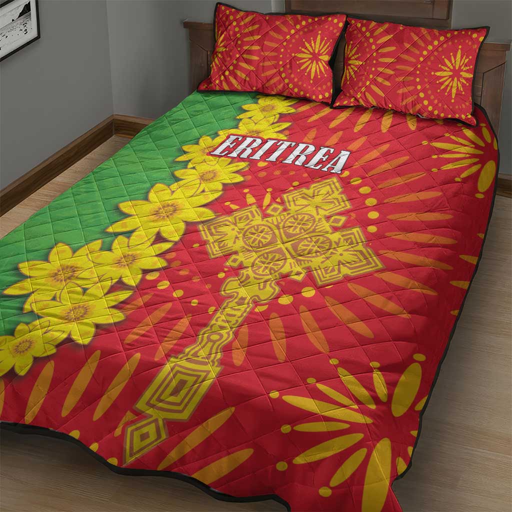 Eritrea Enkutatash Dashiki Quilt Bed Set With Folk Pattern - Wonder Print Shop