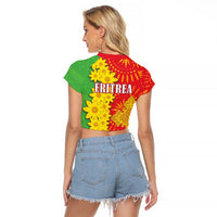 Eritrea Enkutatash Dashiki Raglan Cropped T Shirt With Folk Pattern - Wonder Print Shop