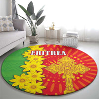 Eritrea Enkutatash Dashiki Round Carpet With Folk Pattern