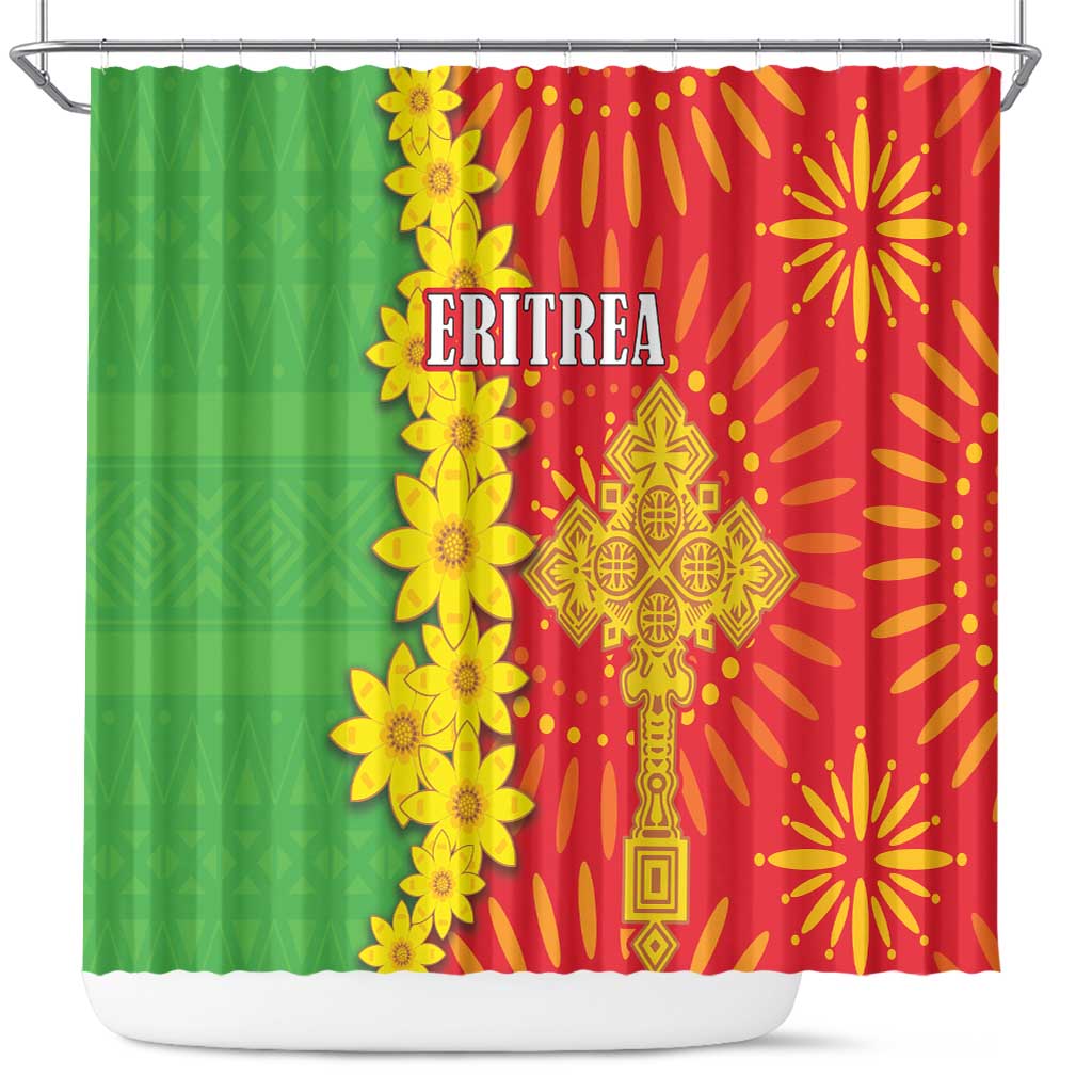 Eritrea Enkutatash Dashiki Shower Curtain With Folk Pattern
