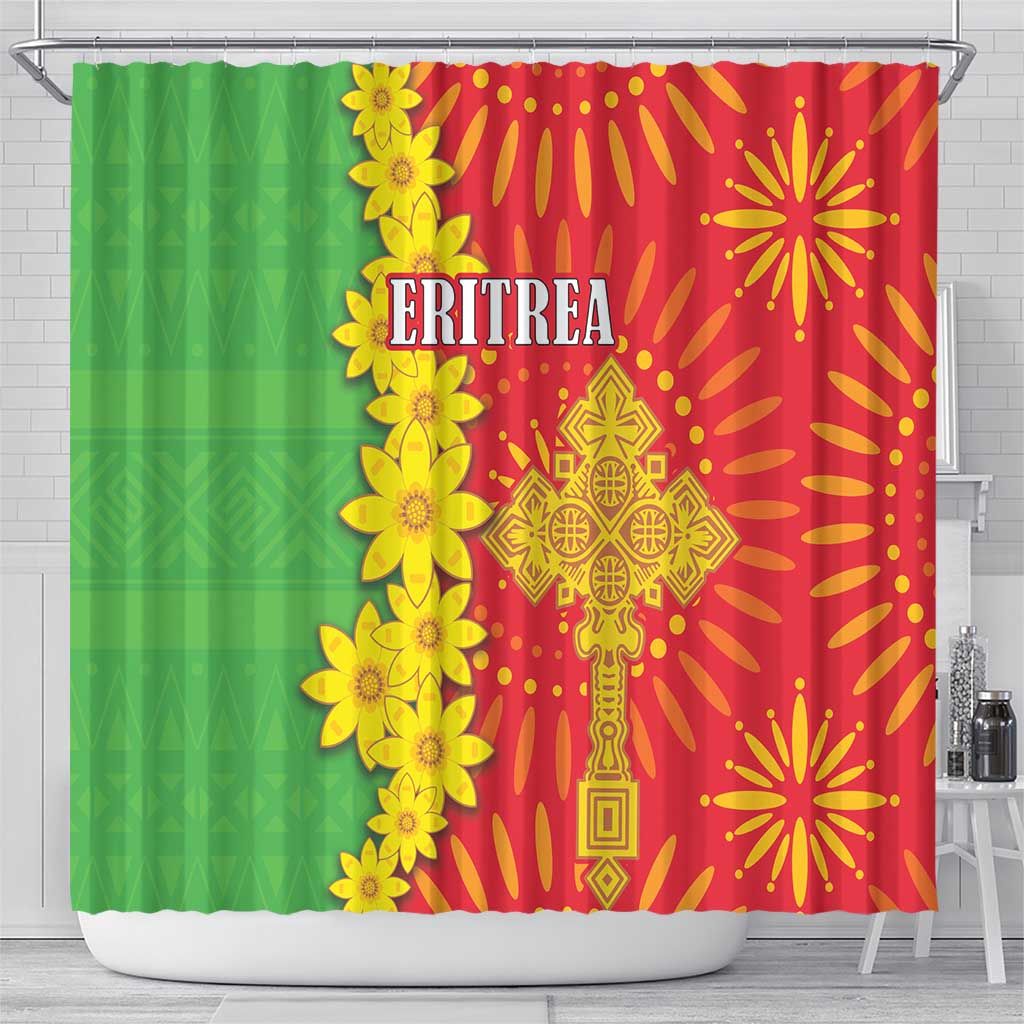Eritrea Enkutatash Dashiki Shower Curtain With Folk Pattern