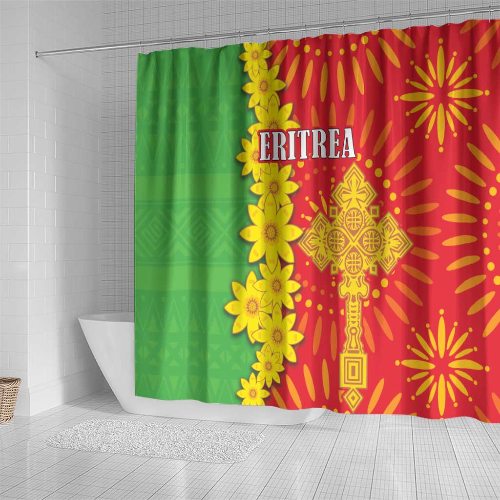 Eritrea Enkutatash Dashiki Shower Curtain With Folk Pattern