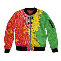 Eritrea Enkutatash Dashiki Sleeve Zip Bomber Jacket With Folk Pattern - Wonder Print Shop