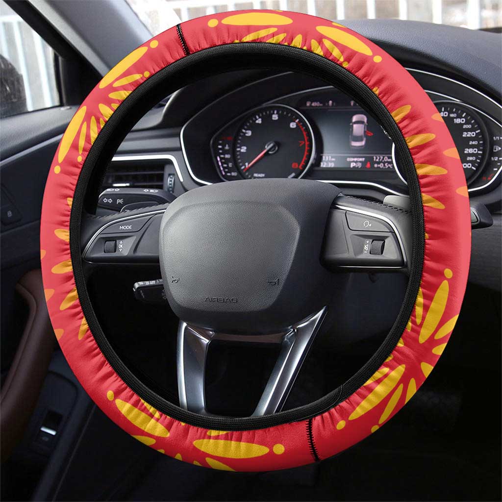 Eritrea Enkutatash Dashiki Steering Wheel Cover With Folk Pattern - Wonder Print Shop