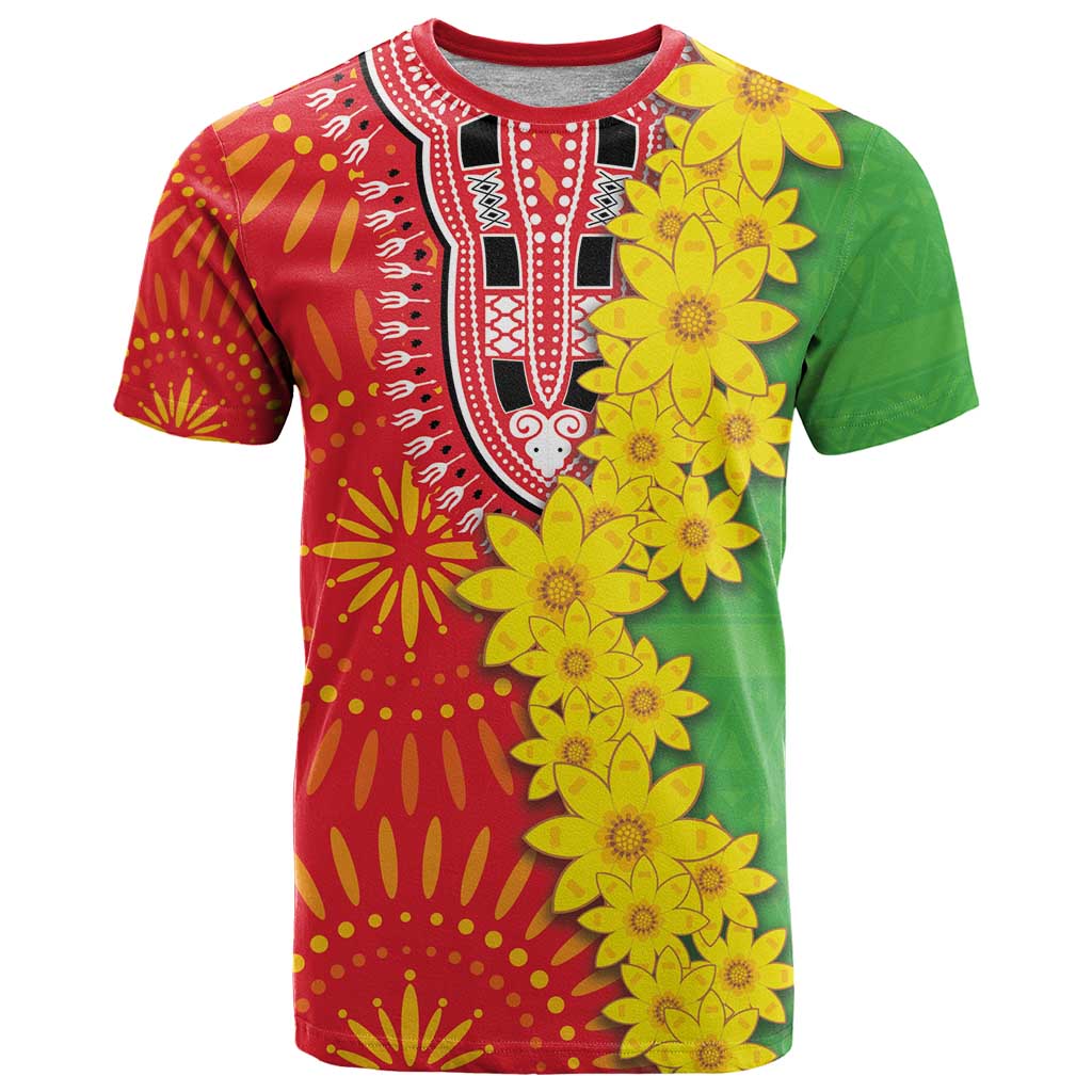 Eritrea Enkutatash Dashiki T Shirt With Folk Pattern - Wonder Print Shop