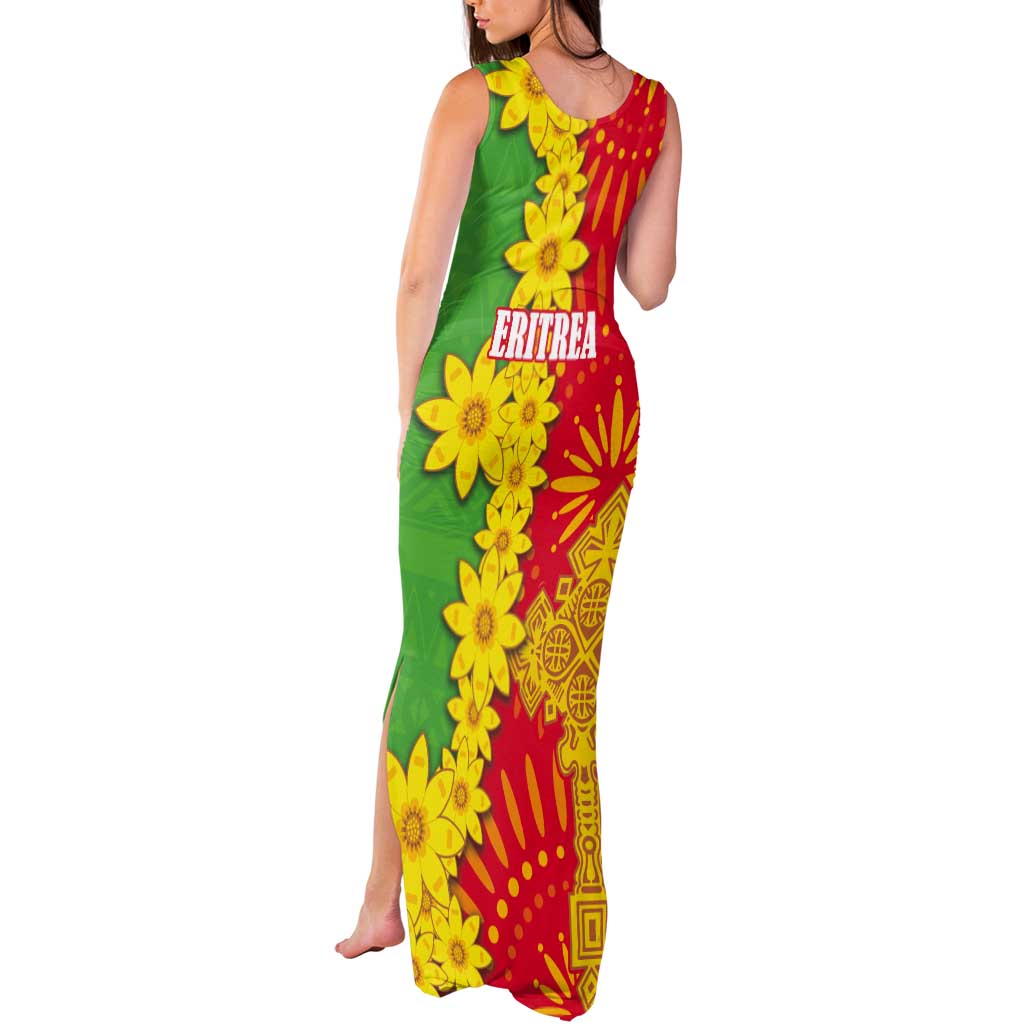 Eritrea Enkutatash Dashiki Tank Maxi Dress With Folk Pattern - Wonder Print Shop