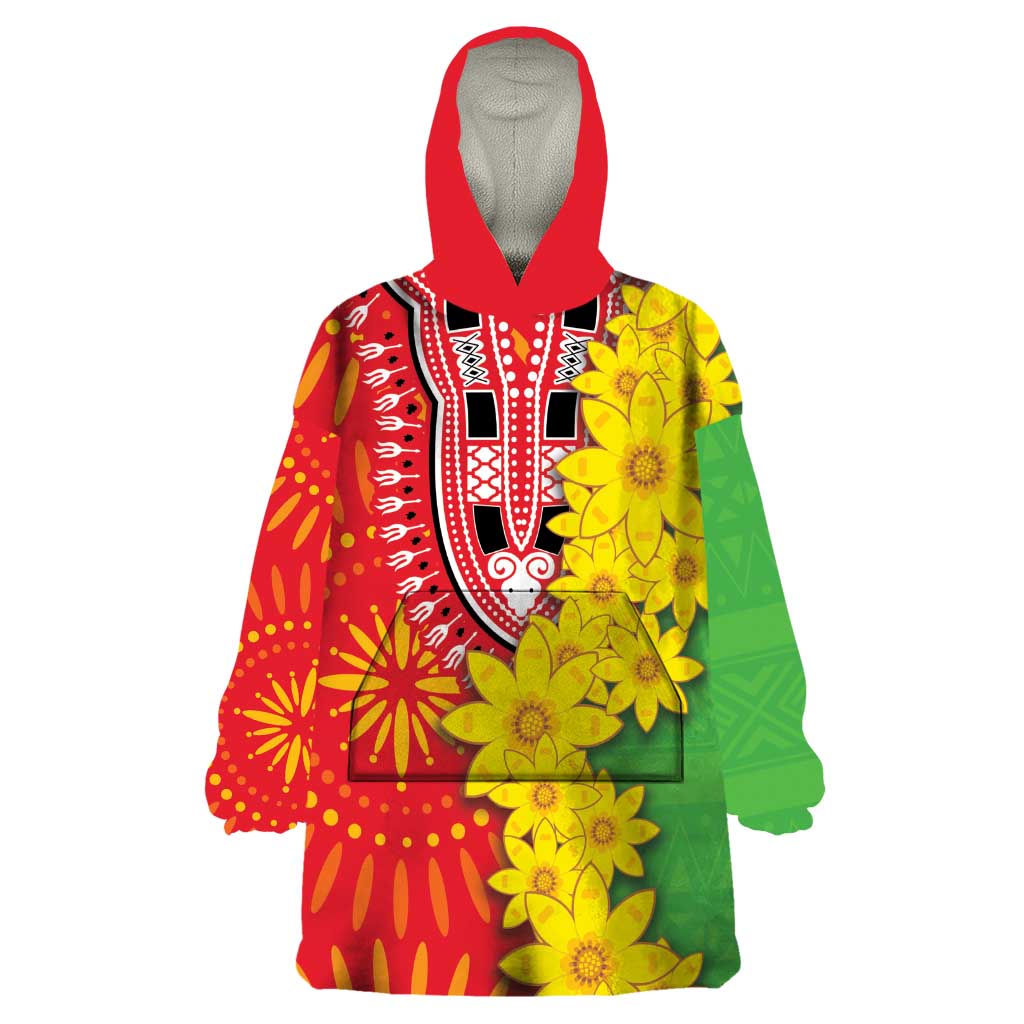 Eritrea Enkutatash Dashiki Wearable Blanket Hoodie With Folk Pattern - Wonder Print Shop