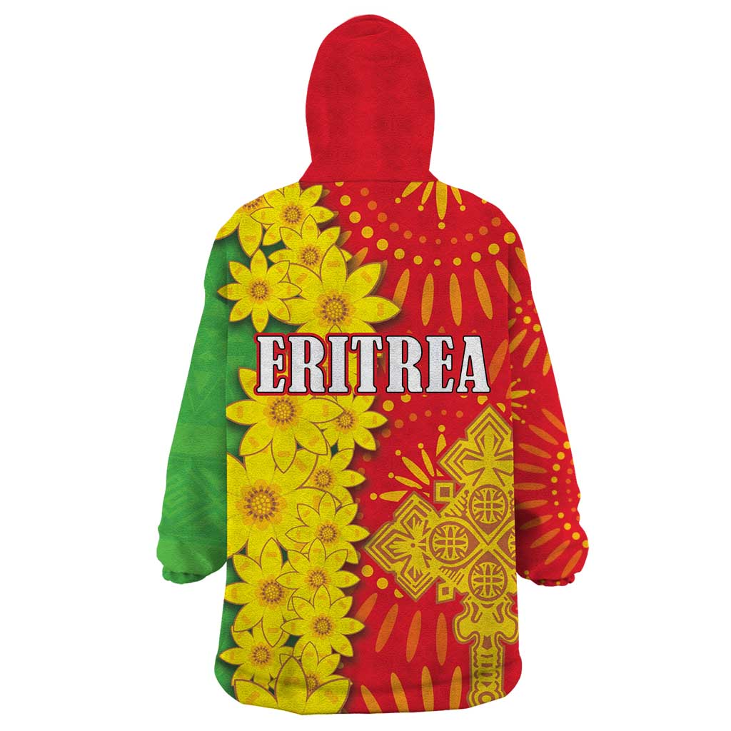 Eritrea Enkutatash Dashiki Wearable Blanket Hoodie With Folk Pattern - Wonder Print Shop
