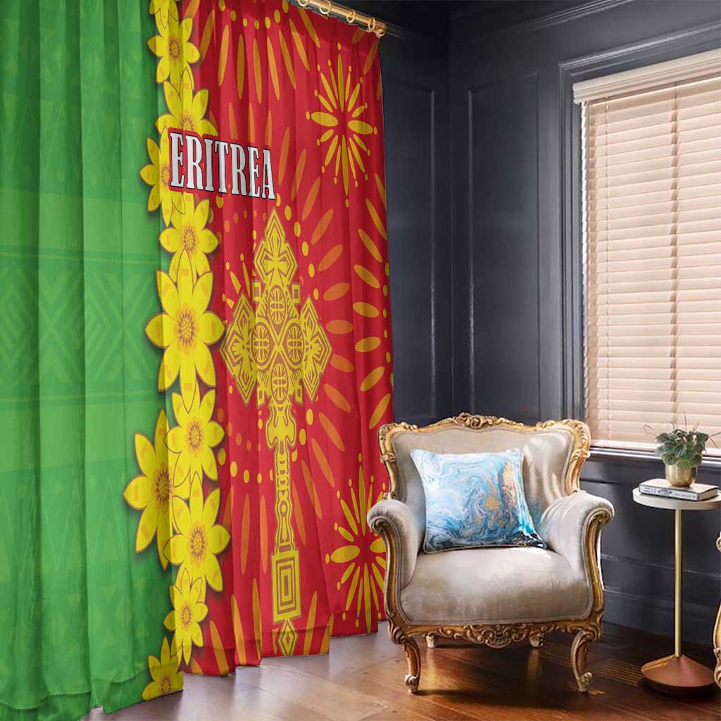 Eritrea Enkutatash Dashiki Window Curtain With Folk Pattern - Wonder Print Shop