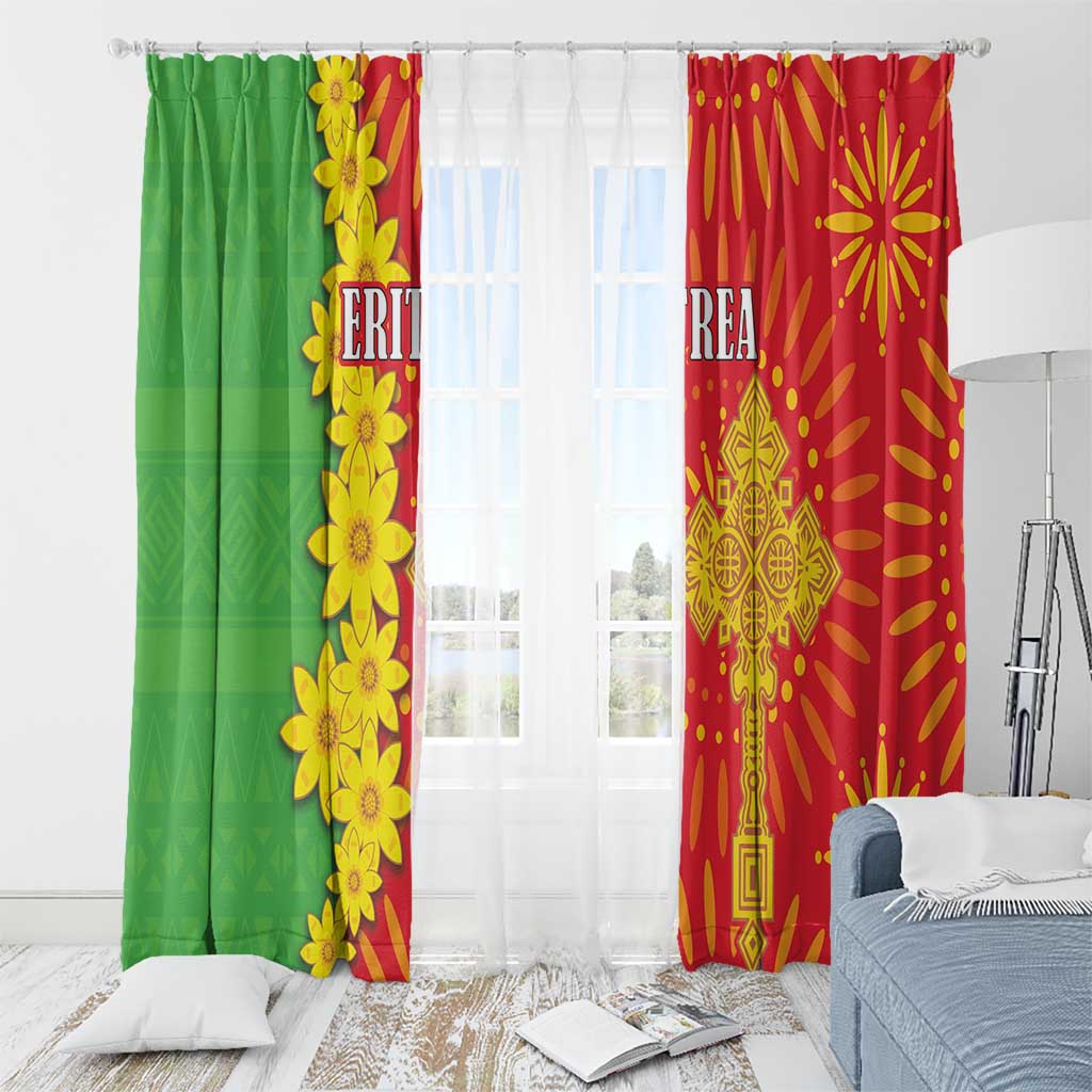 Eritrea Enkutatash Dashiki Window Curtain With Folk Pattern - Wonder Print Shop
