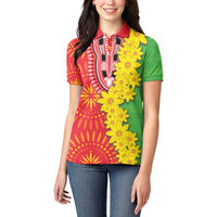 Eritrea Enkutatash Dashiki Women Polo Shirt With Folk Pattern - Wonder Print Shop