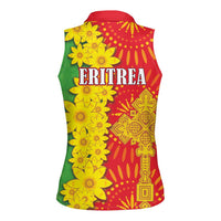 Eritrea Enkutatash Dashiki Women Sleeveless Polo Shirt With Folk Pattern - Wonder Print Shop