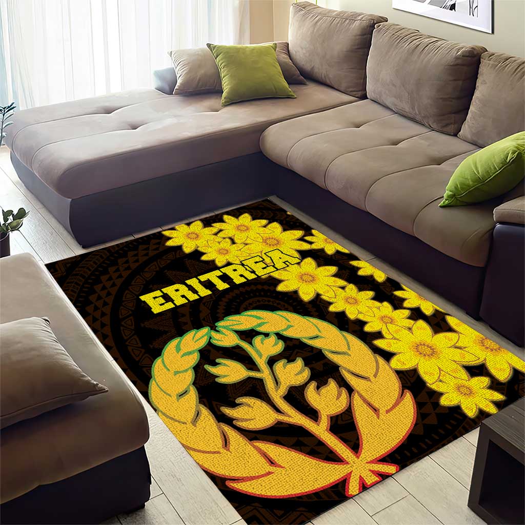Enkutatash Eritrea New Year Area Rug With Coat Of Arms - Wonder Print Shop