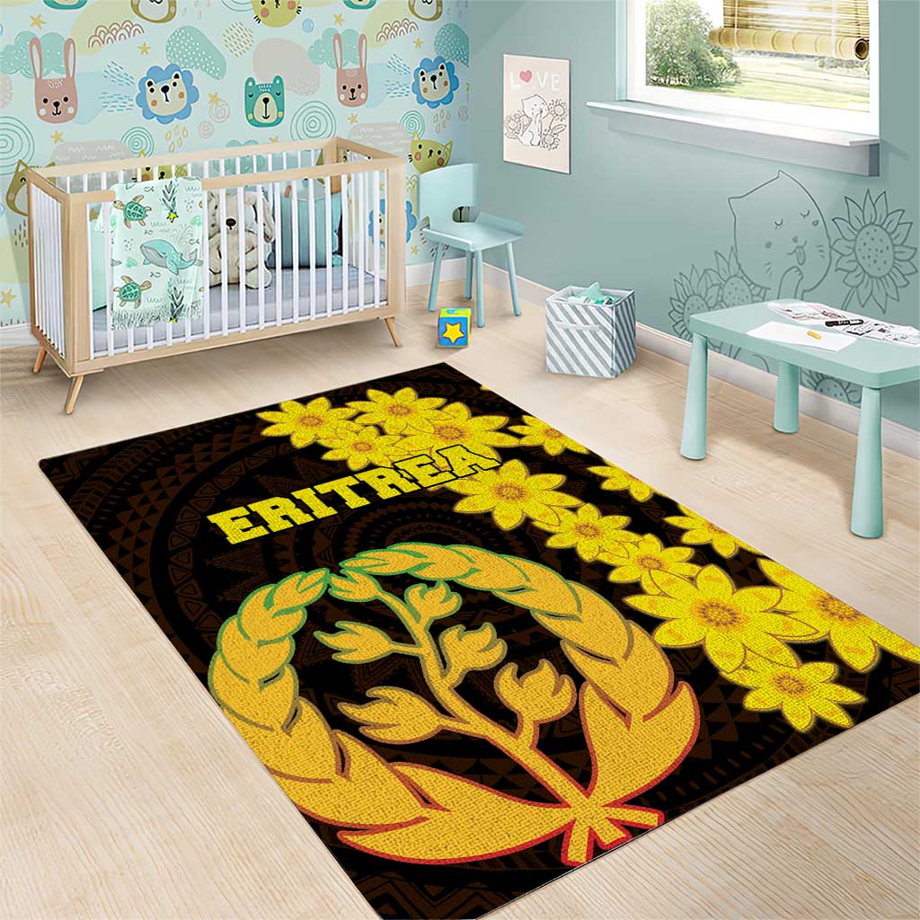 Enkutatash Eritrea New Year Area Rug With Coat Of Arms - Wonder Print Shop