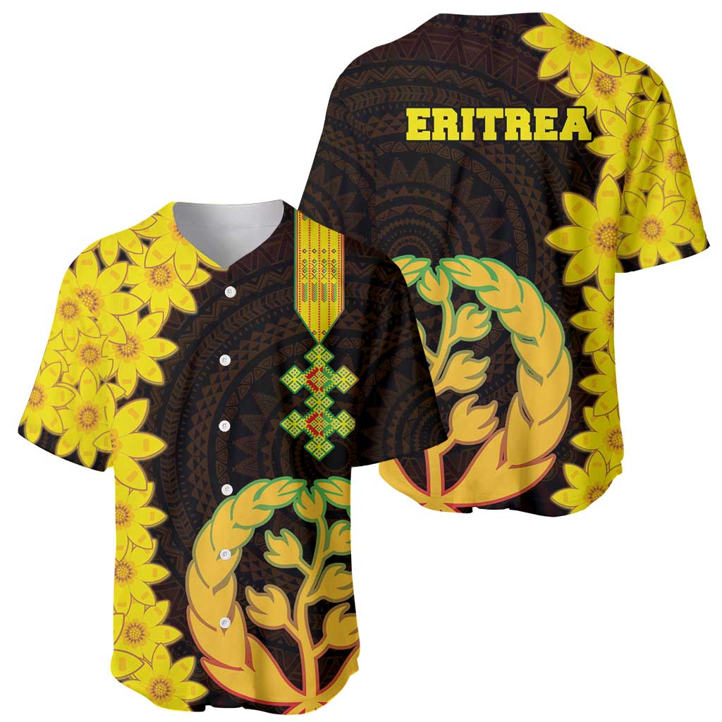 Enkutatash Eritrea New Year Baseball Jersey With Coat Of Arms - Wonder Print Shop