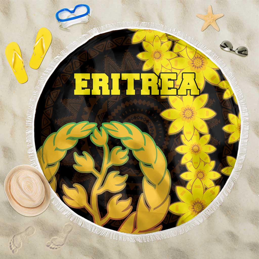 Enkutatash Eritrea New Year Beach Blanket With Coat Of Arms - Wonder Print Shop