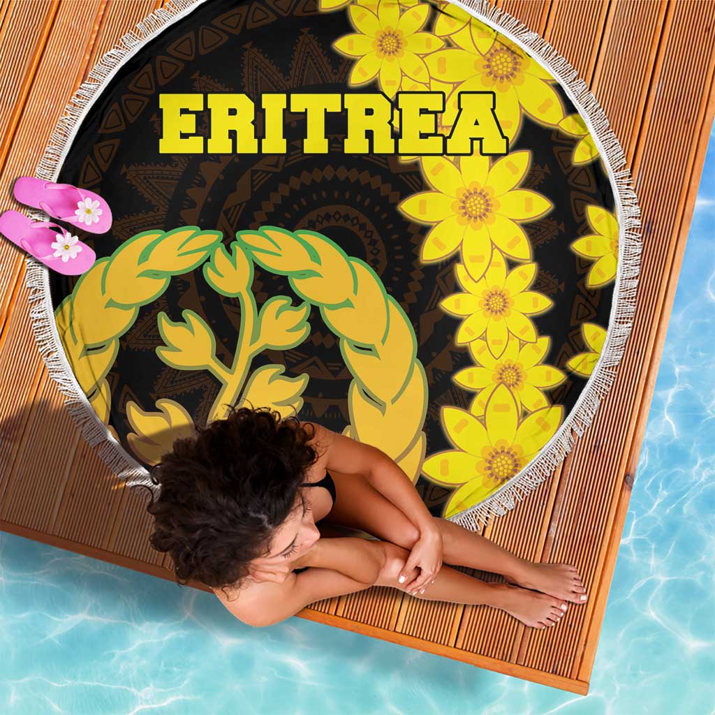 Enkutatash Eritrea New Year Beach Blanket With Coat Of Arms - Wonder Print Shop