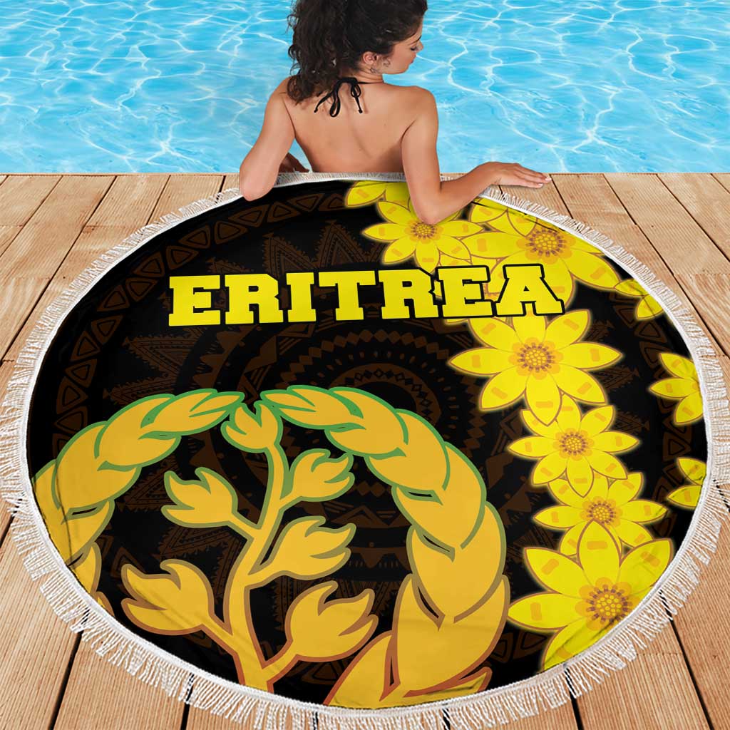 Enkutatash Eritrea New Year Beach Blanket With Coat Of Arms - Wonder Print Shop