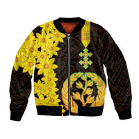 Enkutatash Eritrea New Year Bomber Jacket With Coat Of Arms - Wonder Print Shop