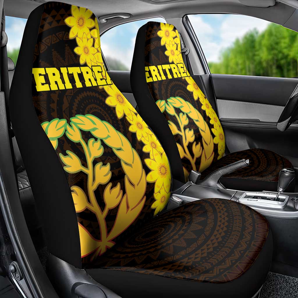 Enkutatash Eritrea New Year Car Seat Cover With Coat Of Arms - Wonder Print Shop