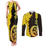 Enkutatash Eritrea New Year Couples Matching Tank Maxi Dress and Long Sleeve Button Shirt With Coat Of Arms - Wonder Print Shop