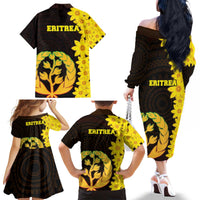 Enkutatash Eritrea New Year Family Matching Off The Shoulder Long Sleeve Dress and Hawaiian Shirt With Coat Of Arms - Wonder Print Shop