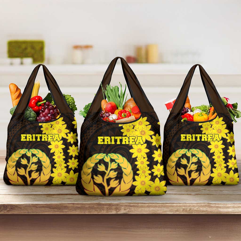 Enkutatash Eritrea New Year Grocery Bag With Coat Of Arms