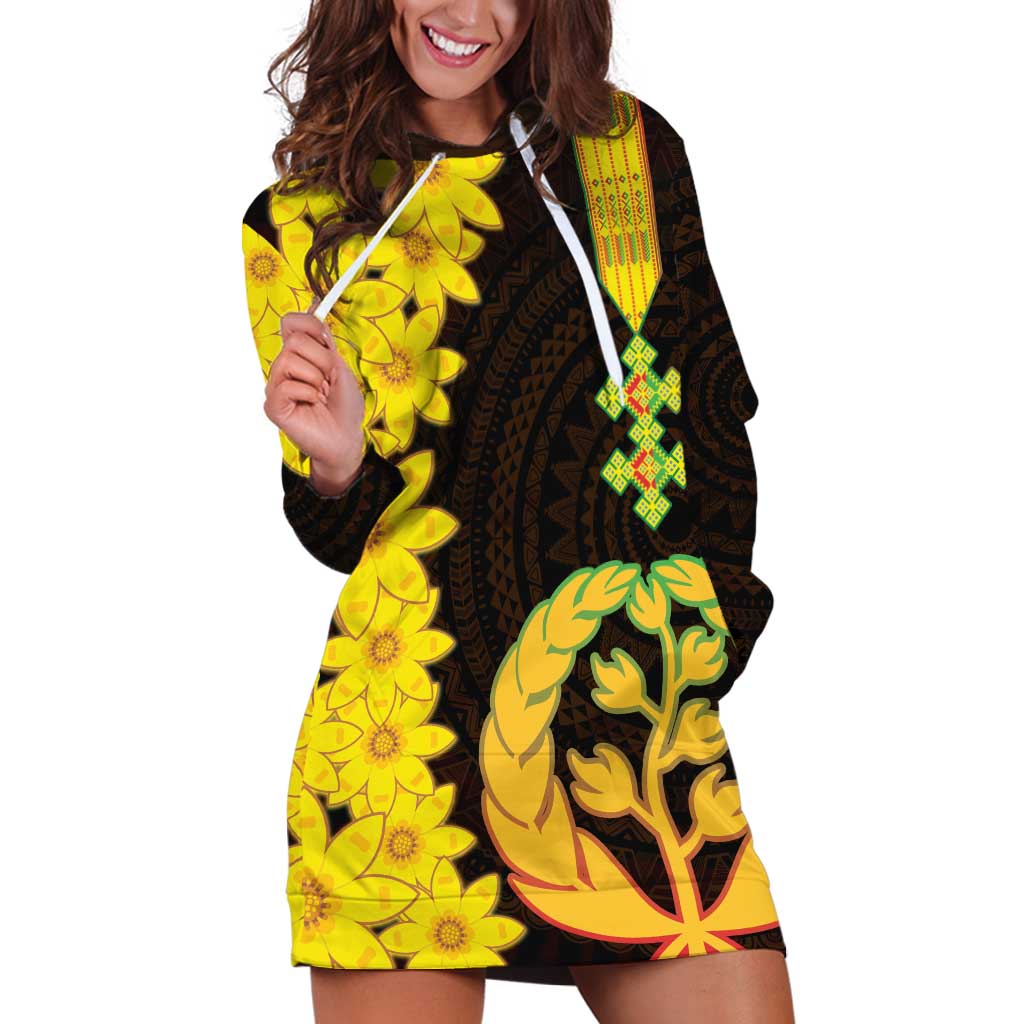 Enkutatash Eritrea New Year Hoodie Dress With Coat Of Arms - Wonder Print Shop